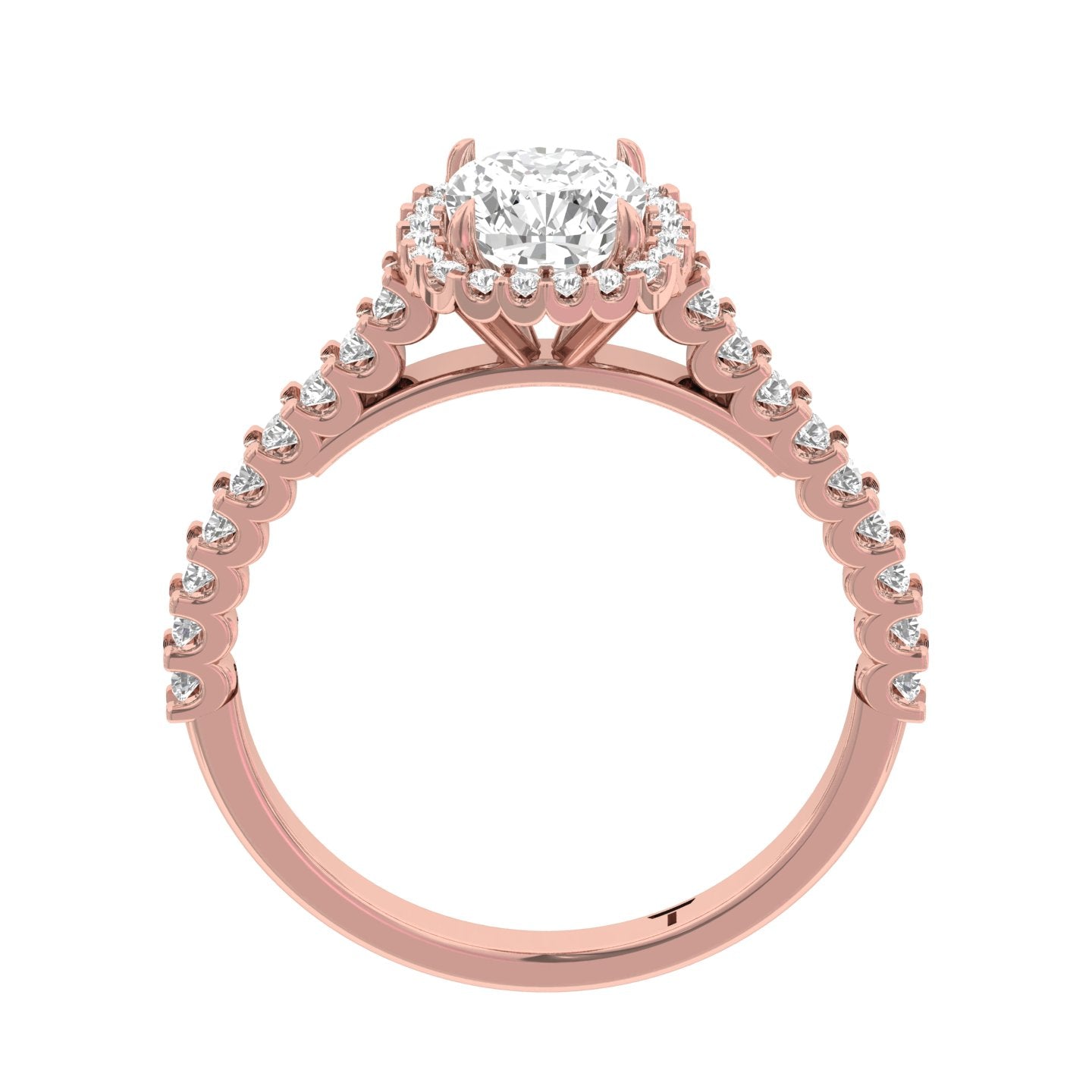 Halo Pave Engagement Ring  Cushion Center  TR001-CU