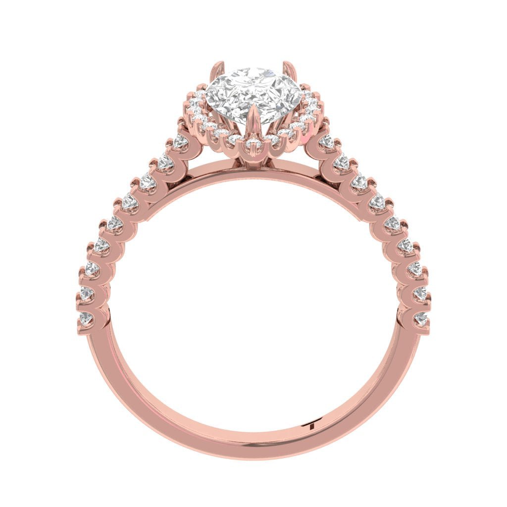 Halo Pave Engagement Ring Pear Center  TR001-PE