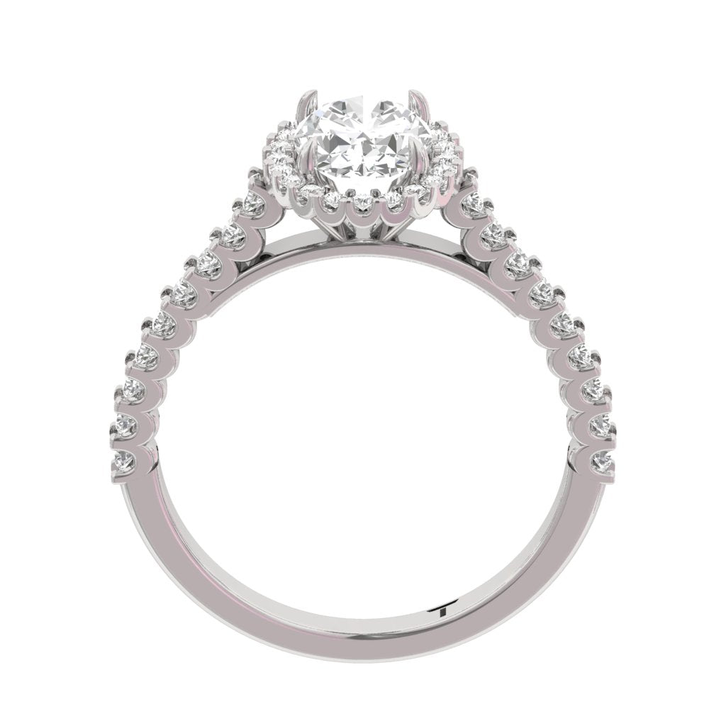 Halo Pave Engagement Ring Oval Center  TR001-OV