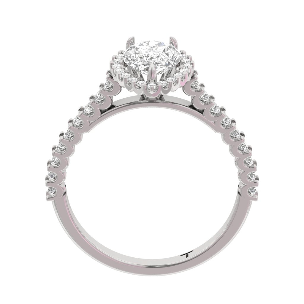 Halo Pave Engagement Ring Pear Center  TR001-PE