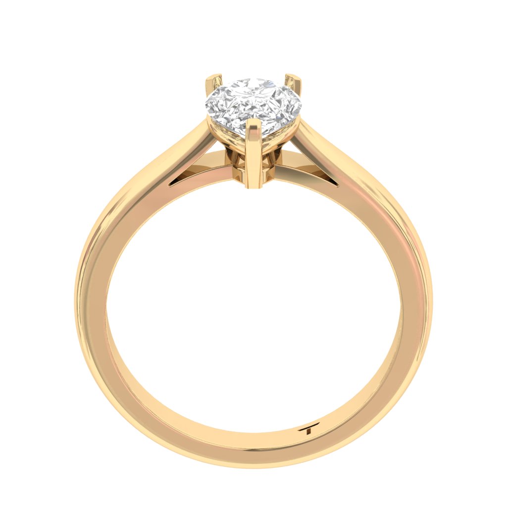 Solitaire Engagement  Ring  Pear Center   TR004-PE