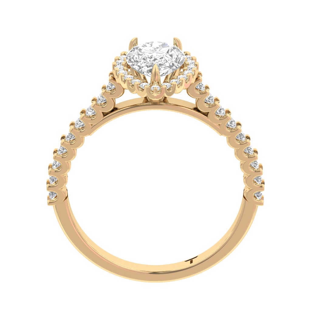 Halo Pave Engagement Ring Pear Center  TR001-PE