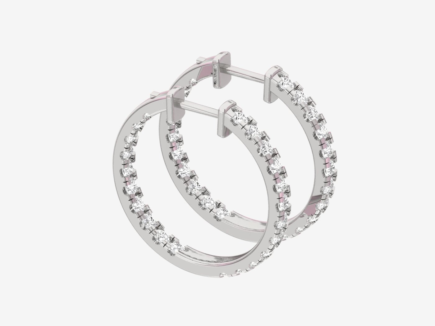 Inside out 0.95 inch Hoops TR15A 2Ct ttw