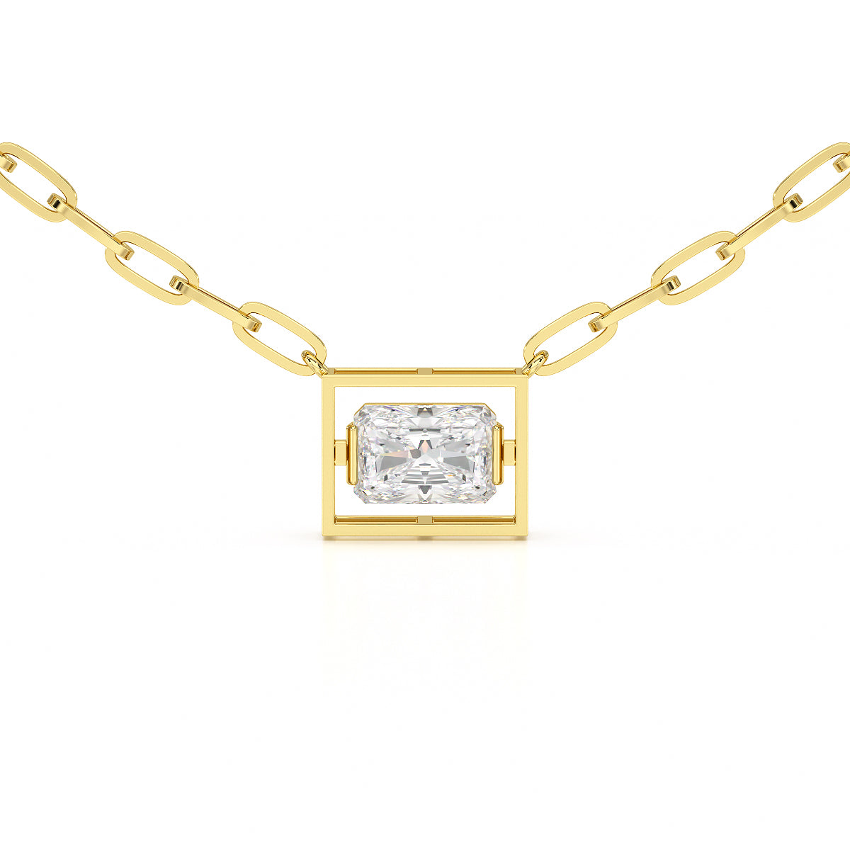 Paperclip Necklace with Radiant Pendant - TR076