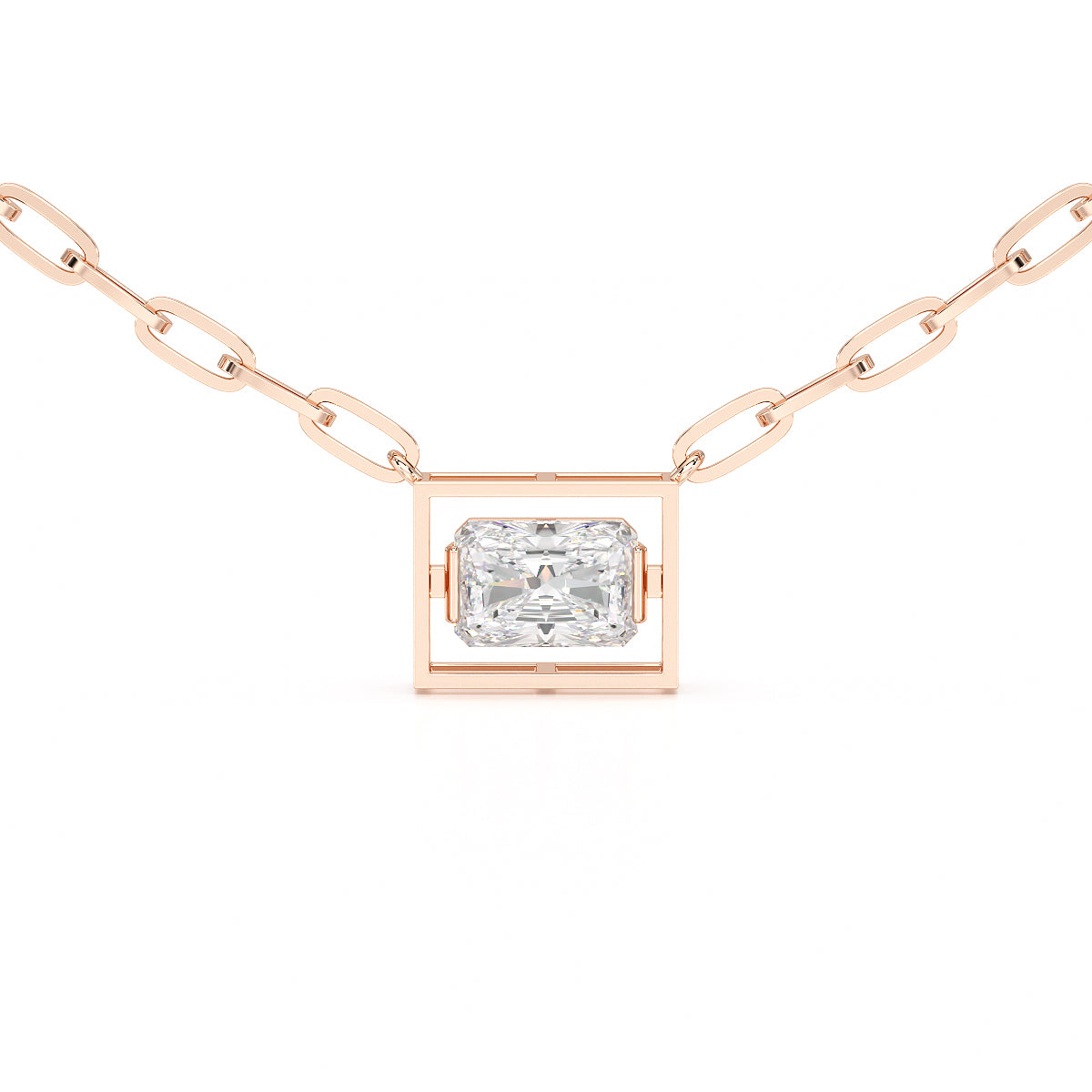 Paperclip Necklace with Radiant Pendant - TR076