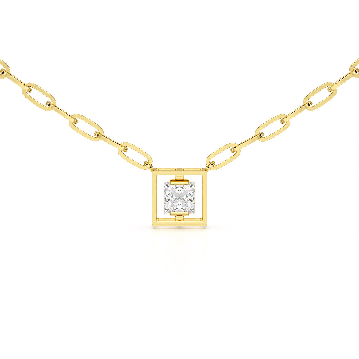 Paperclip Necklace with Princess Pendant - TR076B