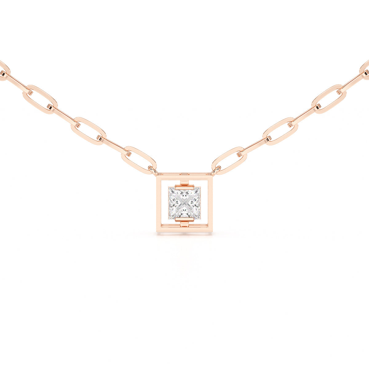 Paperclip Necklace with Princess Pendant - TR076B