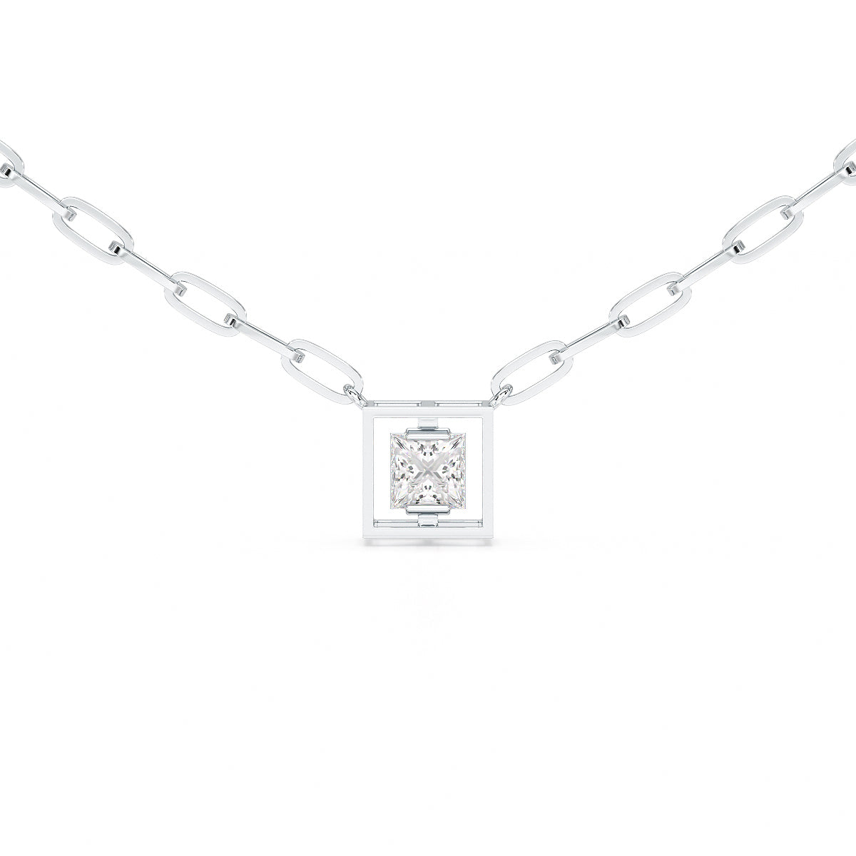 Paperclip Necklace with Princess Pendant - TR076B