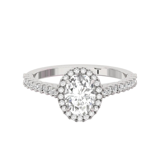 Halo Pave Engagement Ring Oval Center  TR001-OV