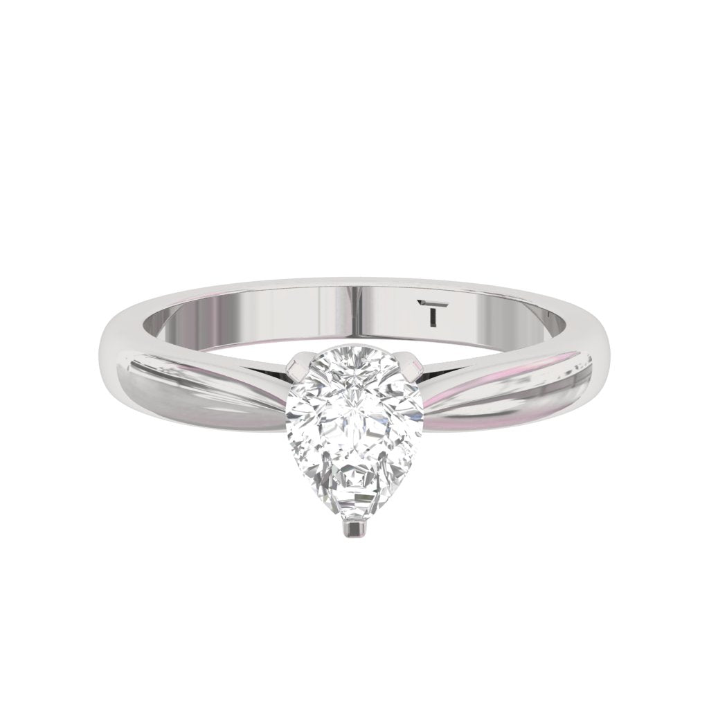 Solitaire Engagement  Ring  Pear Center   TR004-PE