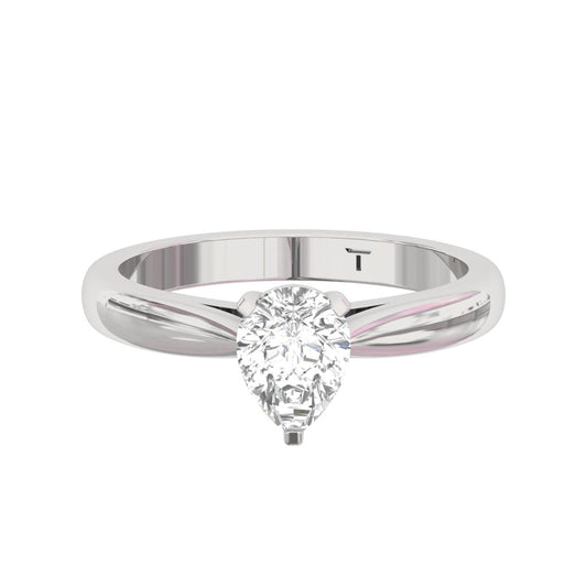 Solitaire Engagement  Ring  Pear Center   TR004-PE