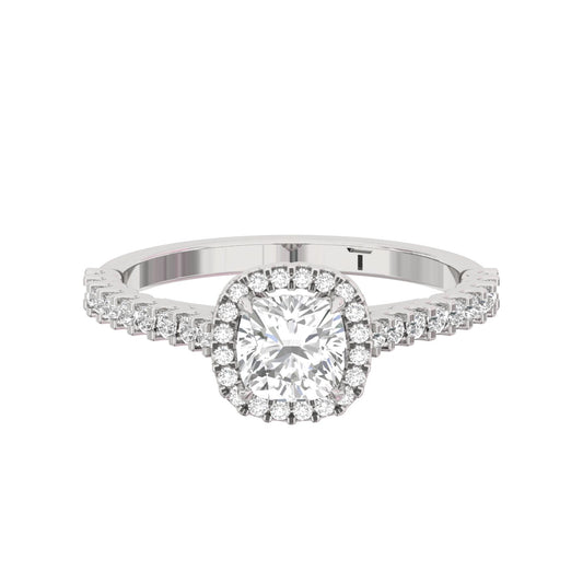 Halo Pave Engagement Ring  Cushion Center  TR001-CU