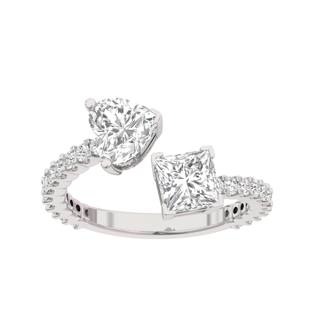Heart and Princess Two Stone Ring