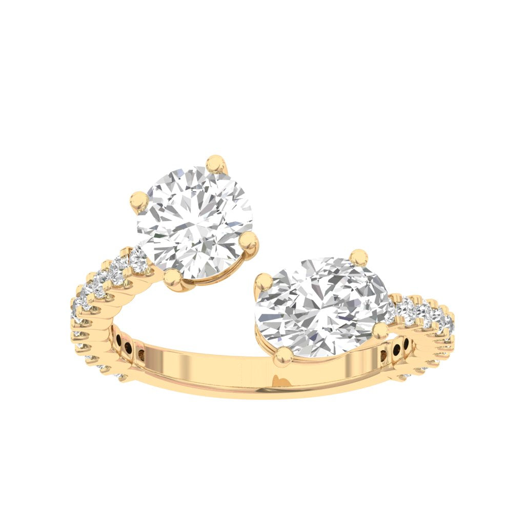 Oval and Round Two Stone Ring
