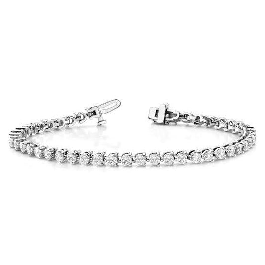 3 Prong Round Lab Diamond Bracelet