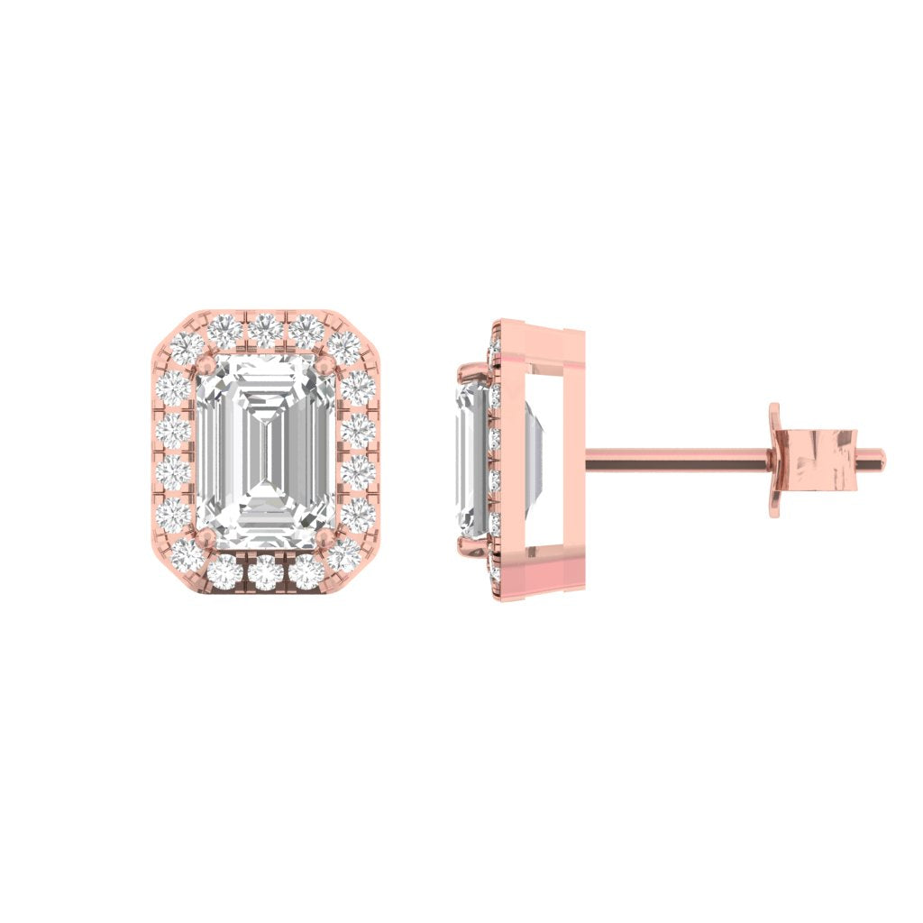 Halo Earring Emerald Center  TR002-ER