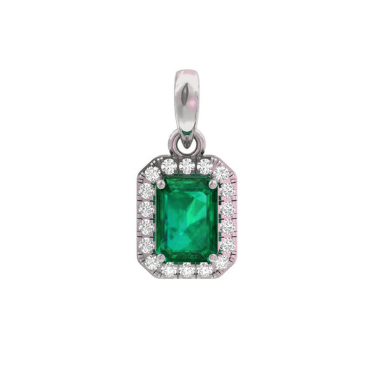 Natural Emerald Halo Pendants Emerald Center  TR002-PD