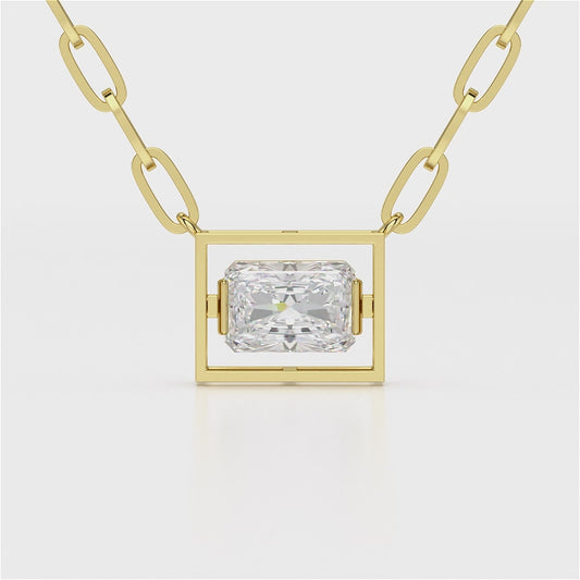 Paperclip Necklace with Radiant Pendant - TR076