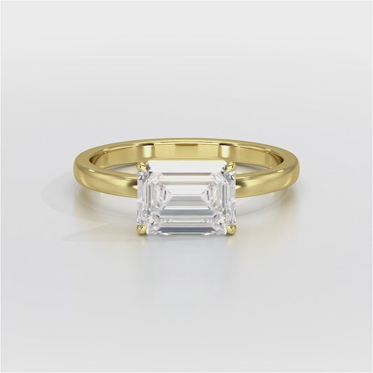 Solitaire Engagement Ring Emerald Center TR027