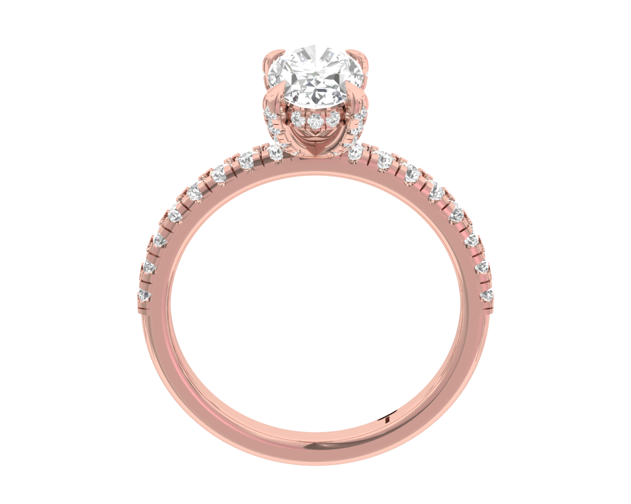 Secret Halo Engagement Ring Oval Center TR005-OV