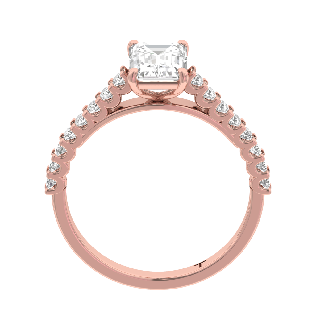 Engagement Ring Shared Prong Emerald Center TR003-EM