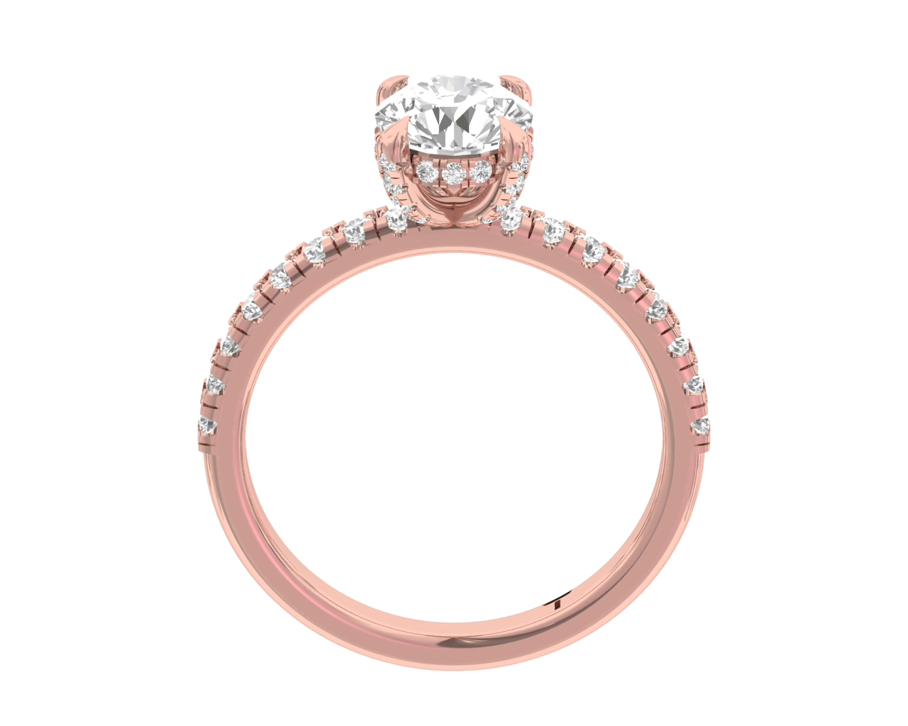 Secret Halo Engagement Ring Round Center TR005-RD