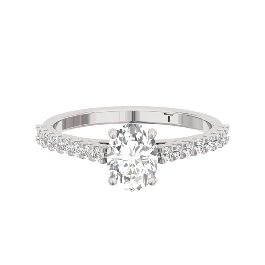 Engagement Ring Shared Prong Oval Center TR003-OV