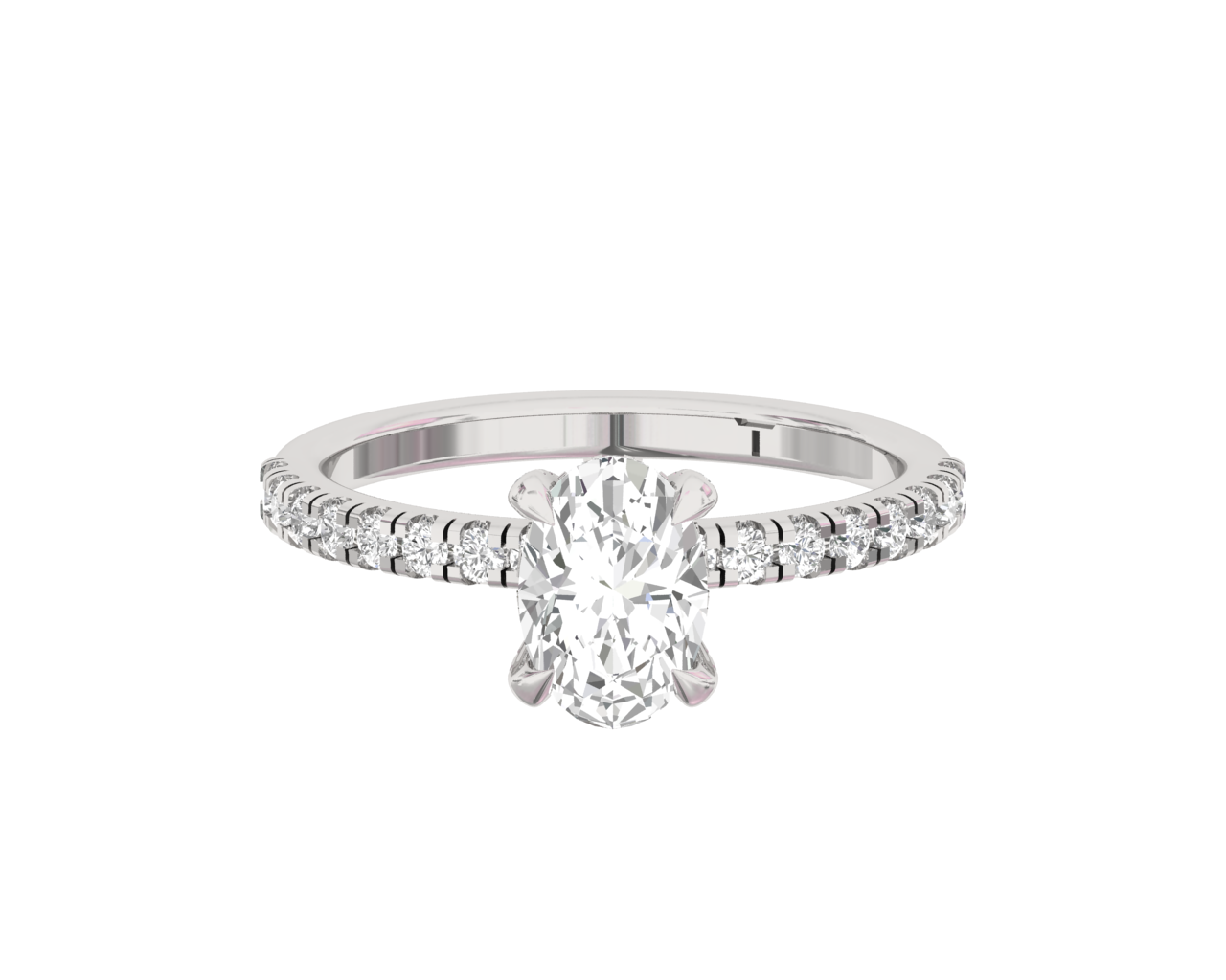 Secret Halo Engagement Ring Oval Center TR005-OV