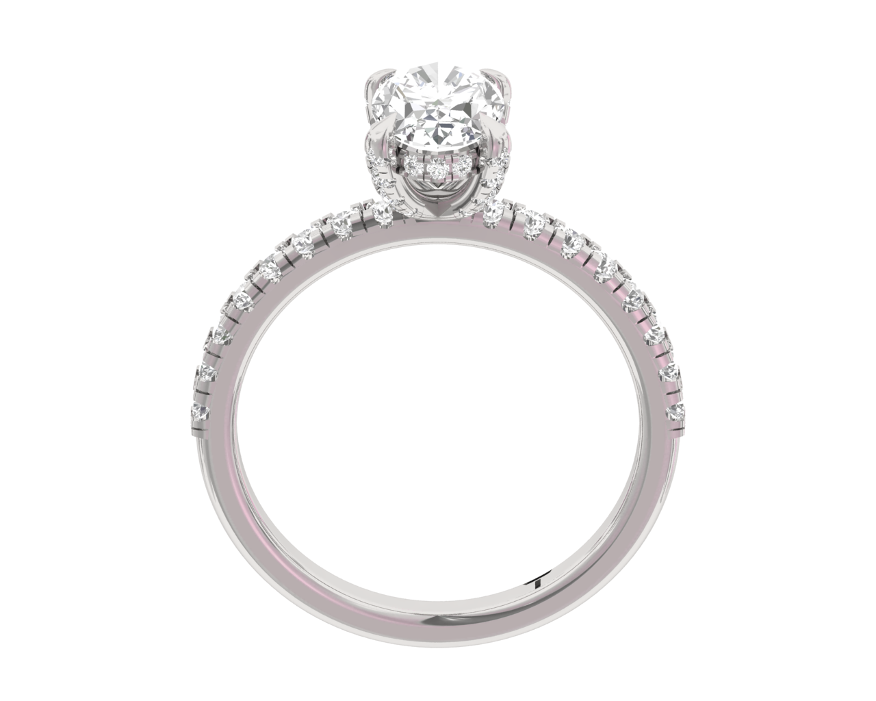 Secret Halo Engagement Ring Oval Center TR005-OV