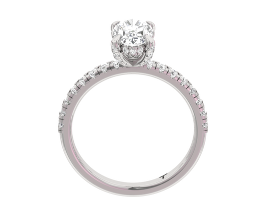 Secret Halo Engagement Ring Oval Center TR005-OV