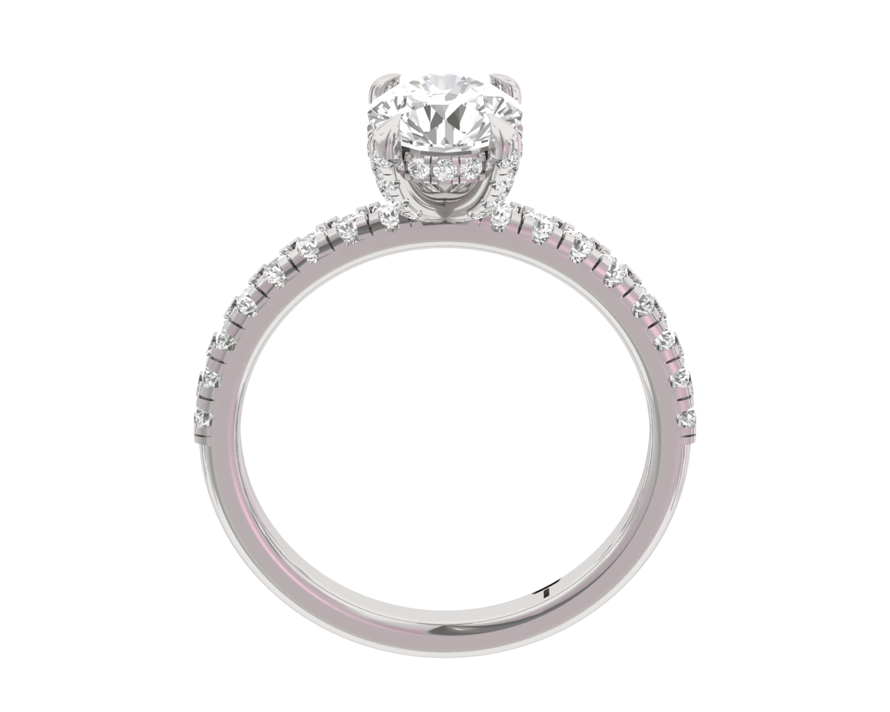 Secret Halo Engagement Ring Round Center TR005-RD