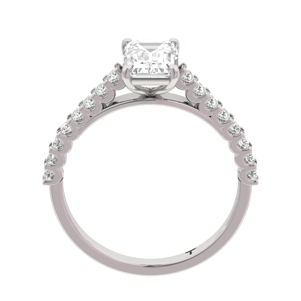 Engagement Ring Shared Prong Emerald Center TR003-EM