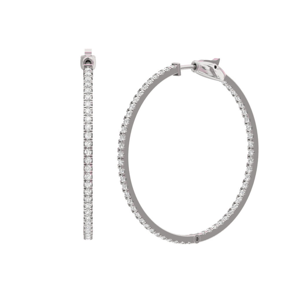 Inside -Out 1.5 inch  Hoop Earrings TR64