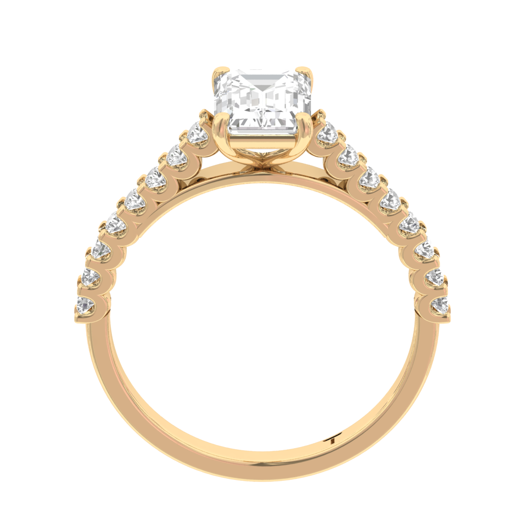 Engagement Ring Shared Prong Emerald Center TR003-EM