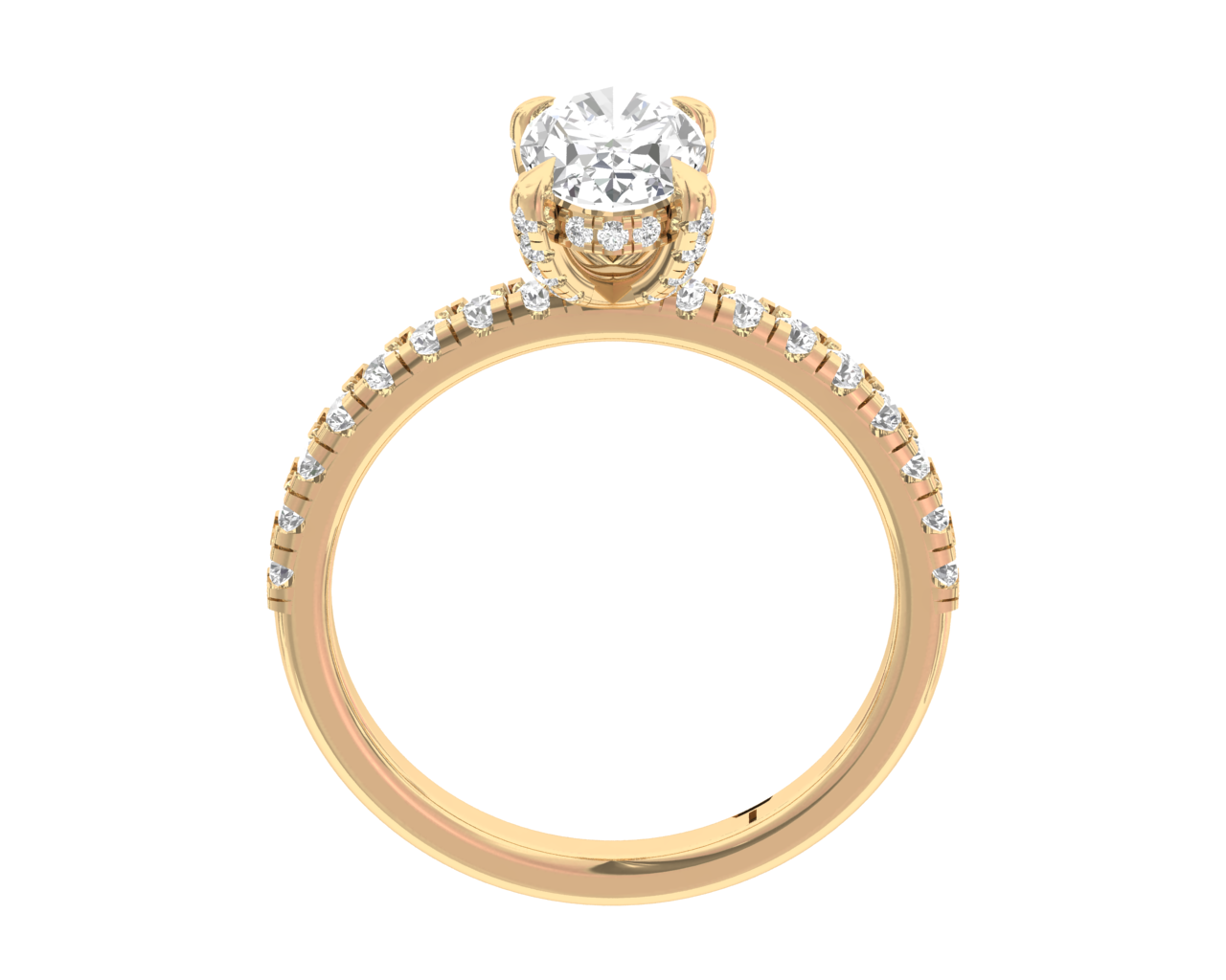 Secret Halo Engagement Ring Oval Center TR005-OV