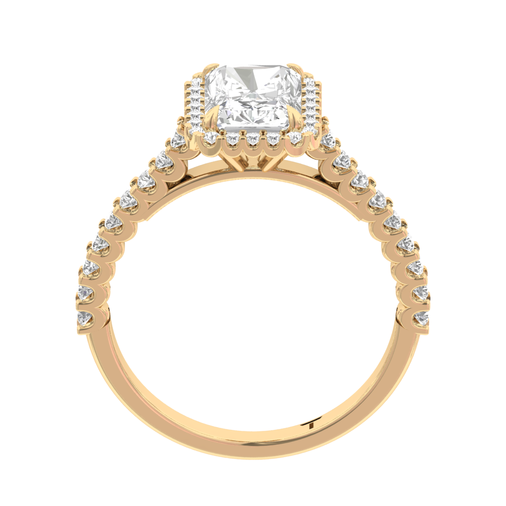 Halo Pave Engagement Ring Radiant Center TR001-RA