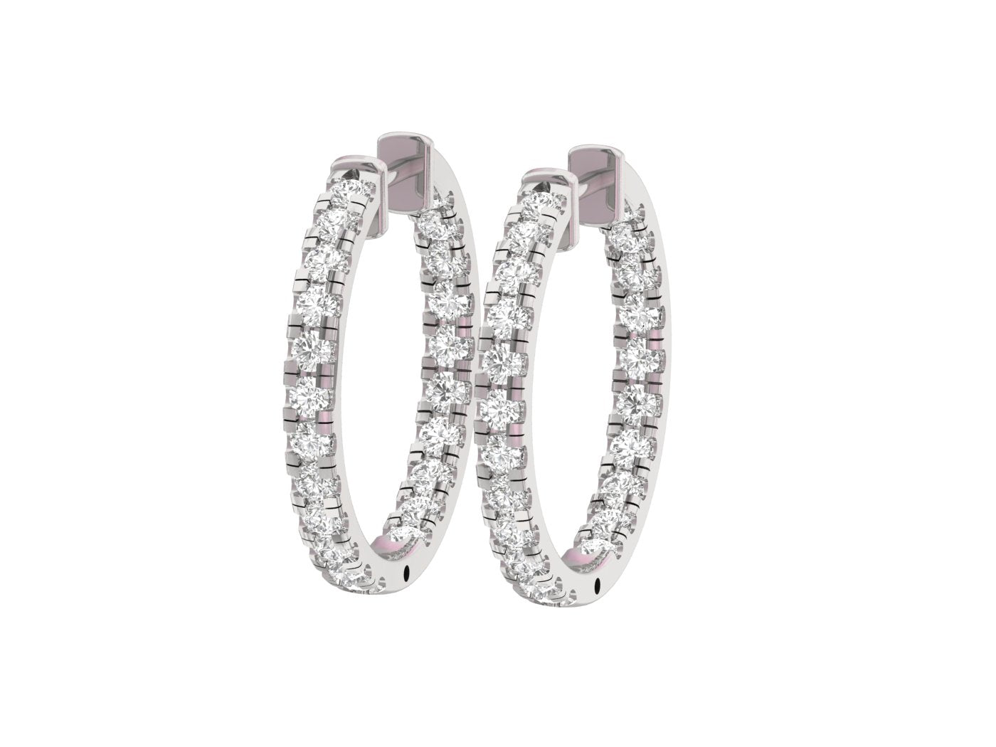 Inside out 0.95 inch Hoops TR15A 2Ct ttw