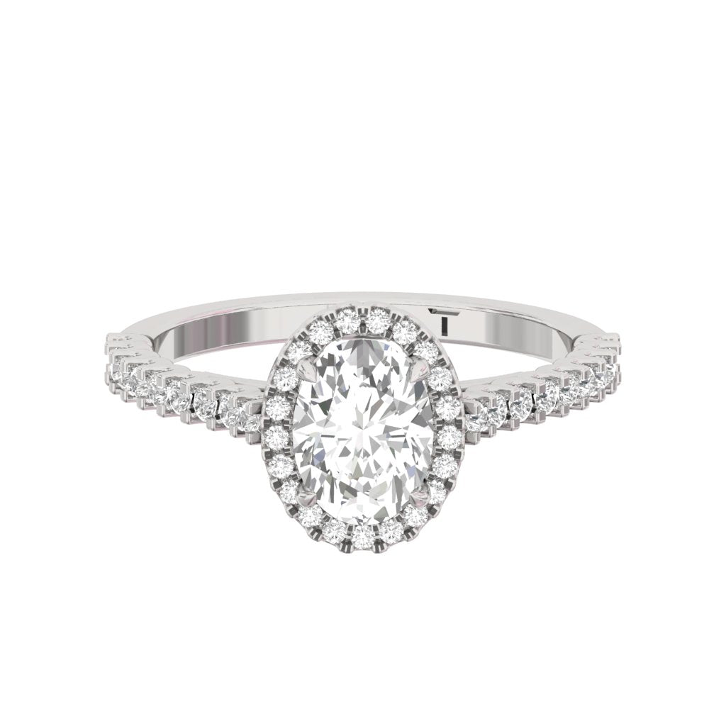 Halo Pave Engagement Ring Oval Center  TR001-OV