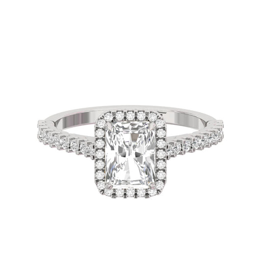 Halo Pave Engagement Ring Radiant Center TR001-RA