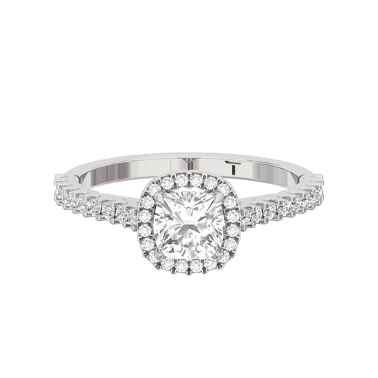 Halo Pave Engagement Ring  Cushion Center  TR001-CU