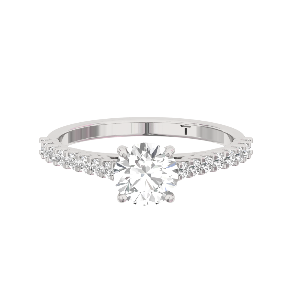 Engagement Ring Shared Prong  Round Center TR003-RD