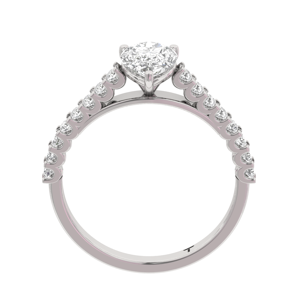 Engagement Ring Shared Prong  Pear Center  TR003-PE